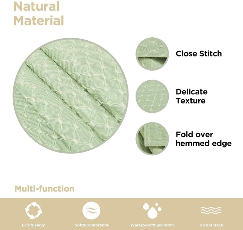 JUCFHY Jacquard Morrocan Green Rectangle Table Cloth Oil-Proof Spill-Proof and Water Resistance Tablecloth,Decorative Fabric Table Cover for Spring, Easter, Outdoor and Indoor Use, 60 x 84 Inch - Image 3